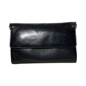 HOBO International Black Leather Clutch Bag Wallet Organizer Purse Handbag